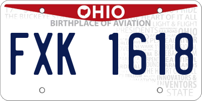 OH license plate FXK1618