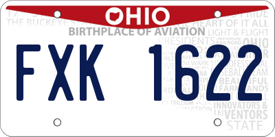 OH license plate FXK1622