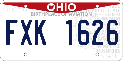 OH license plate FXK1626
