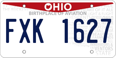 OH license plate FXK1627