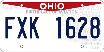 OH license plate FXK1628