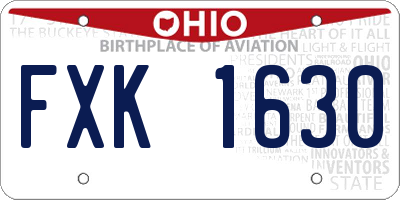 OH license plate FXK1630
