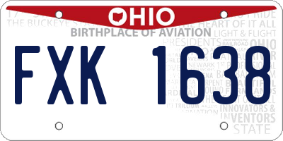 OH license plate FXK1638