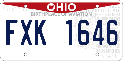 OH license plate FXK1646