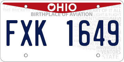 OH license plate FXK1649