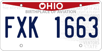 OH license plate FXK1663