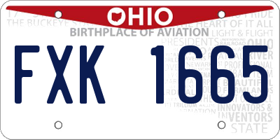 OH license plate FXK1665