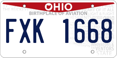 OH license plate FXK1668