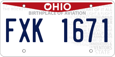 OH license plate FXK1671