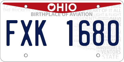 OH license plate FXK1680