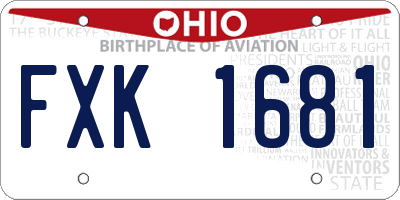 OH license plate FXK1681