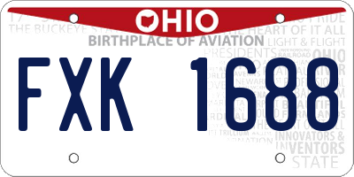 OH license plate FXK1688