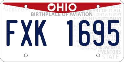 OH license plate FXK1695