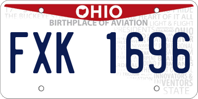 OH license plate FXK1696