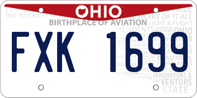 OH license plate FXK1699