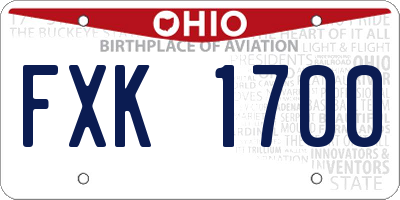 OH license plate FXK1700