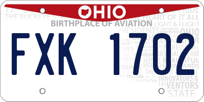 OH license plate FXK1702