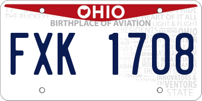 OH license plate FXK1708