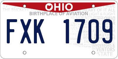 OH license plate FXK1709