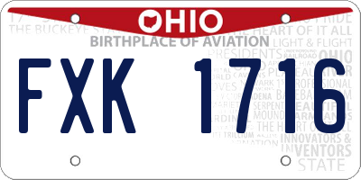 OH license plate FXK1716