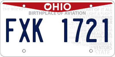 OH license plate FXK1721