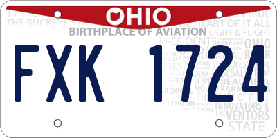 OH license plate FXK1724