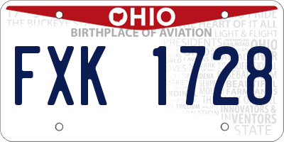 OH license plate FXK1728