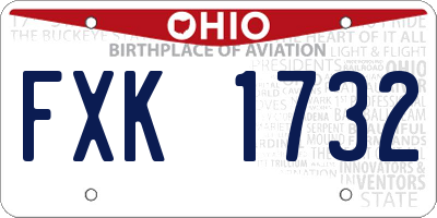 OH license plate FXK1732