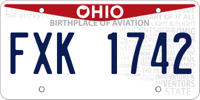 OH license plate FXK1742