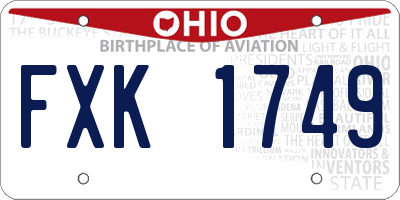 OH license plate FXK1749