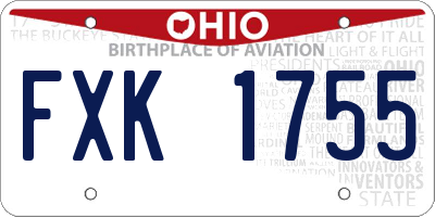OH license plate FXK1755
