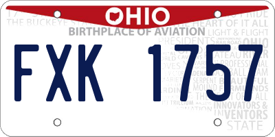 OH license plate FXK1757