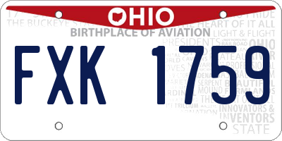 OH license plate FXK1759