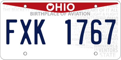 OH license plate FXK1767