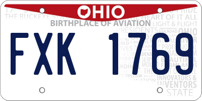 OH license plate FXK1769