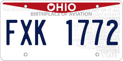 OH license plate FXK1772