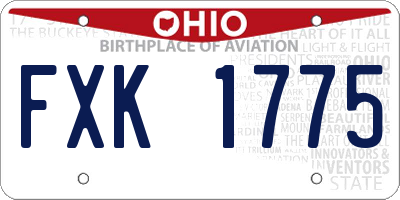 OH license plate FXK1775