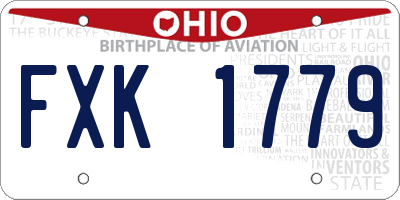 OH license plate FXK1779