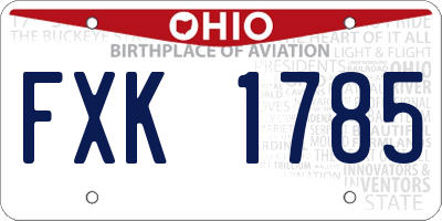OH license plate FXK1785