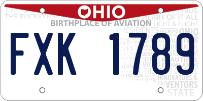 OH license plate FXK1789