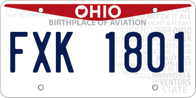 OH license plate FXK1801