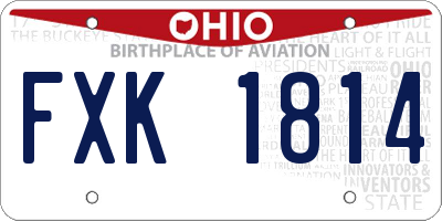 OH license plate FXK1814