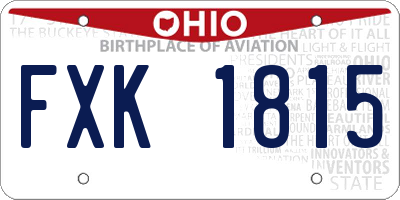 OH license plate FXK1815