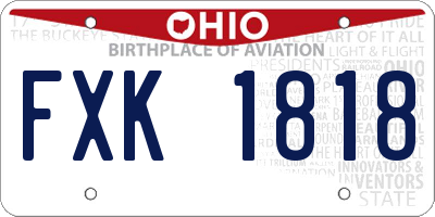 OH license plate FXK1818