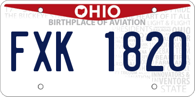 OH license plate FXK1820