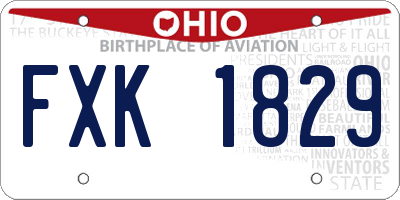 OH license plate FXK1829