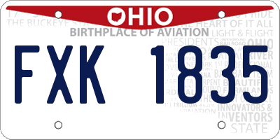 OH license plate FXK1835