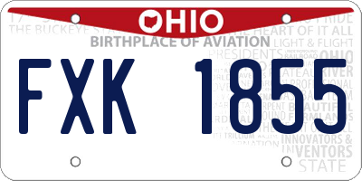 OH license plate FXK1855