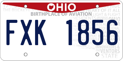 OH license plate FXK1856