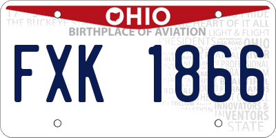 OH license plate FXK1866